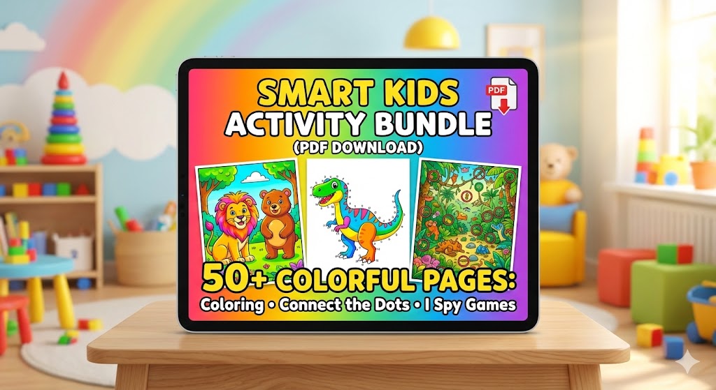 Smart Kids Activity Bundle: 50+ Pages of Coloring, Logic & 